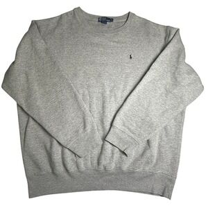 Polo Ralph Lauren Mens XL Sweatshirt Heather Gray Crewneck Fleece Pullover Pony